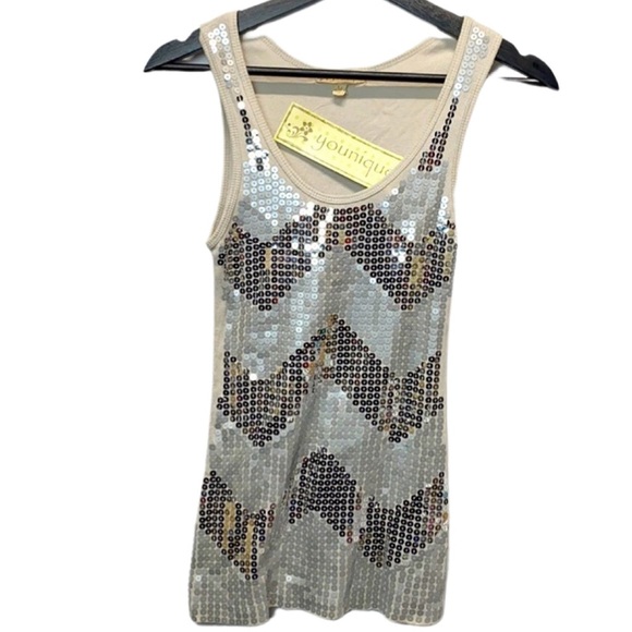 NWT YOUNIQUE SEQUINS FASHION TANK TOP WOMEN - Picture 1 of 9
